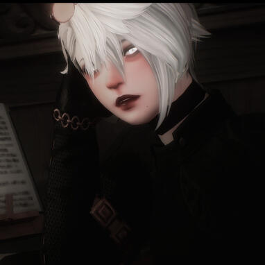 Xembre Adrias. Deep scars on her cheeks and forehead. Bright eyes surrounded by dark pits.